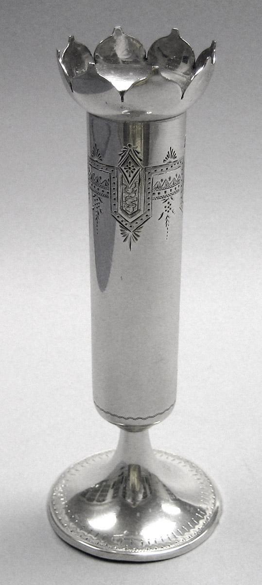 1970.1124.002 Silver Flower Container side 2