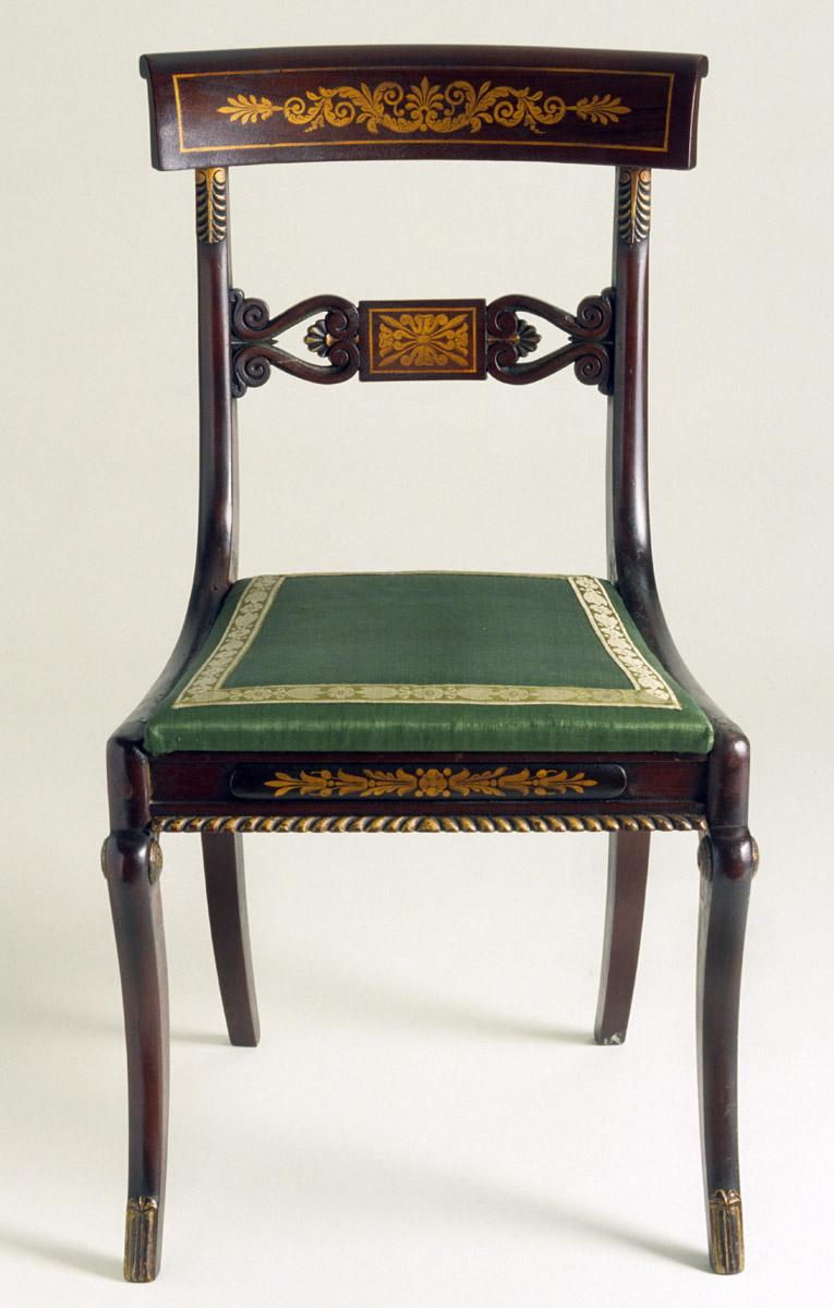 1957.0741.001 Side chair and 1984.0622.002 slip seat view 1