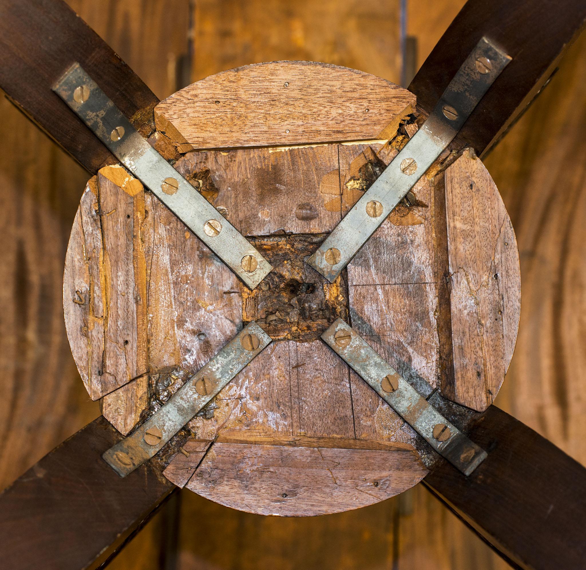 1957.0761 Table, Center Table (detail base column with legs underside)