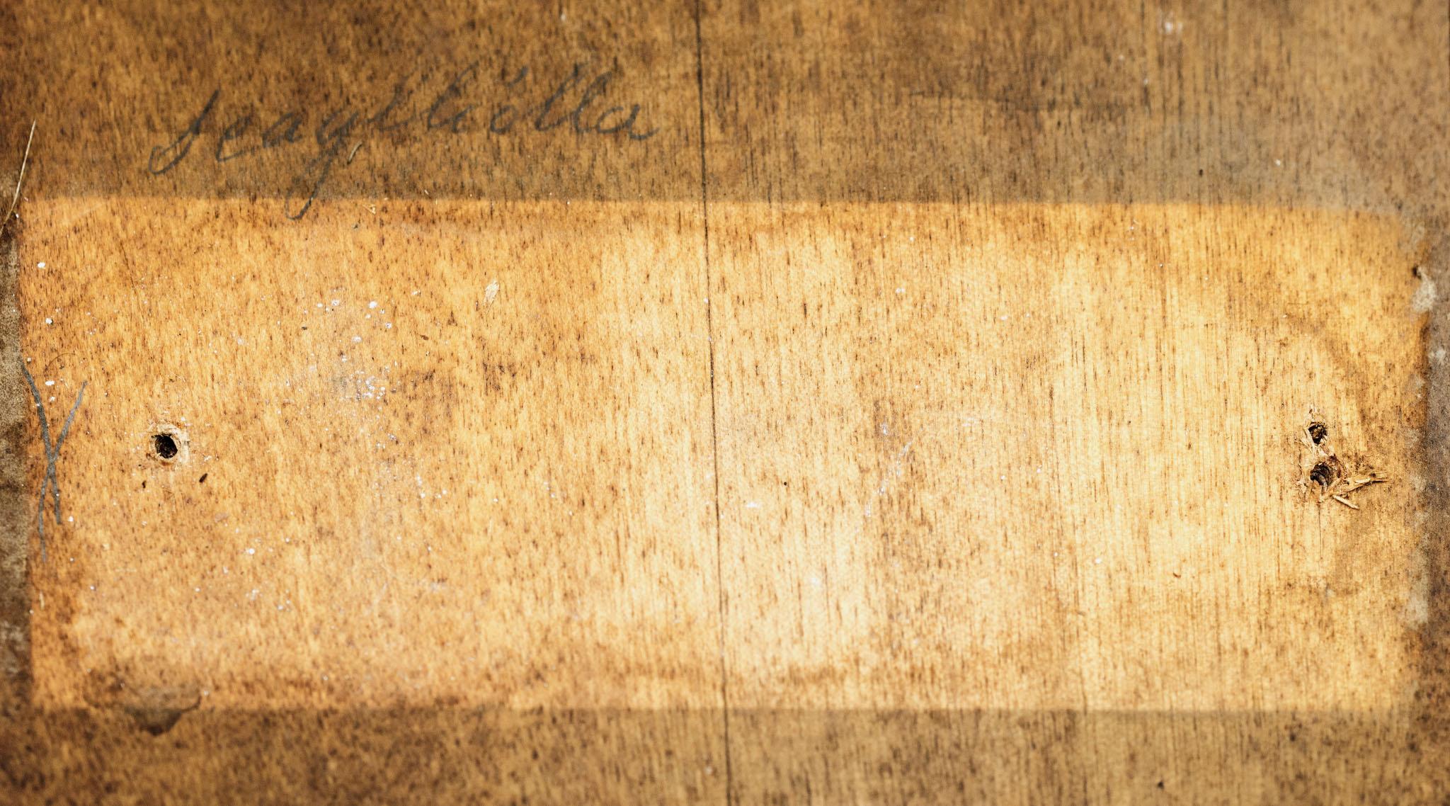1957.0761 Table, Center Table (detail, signature)