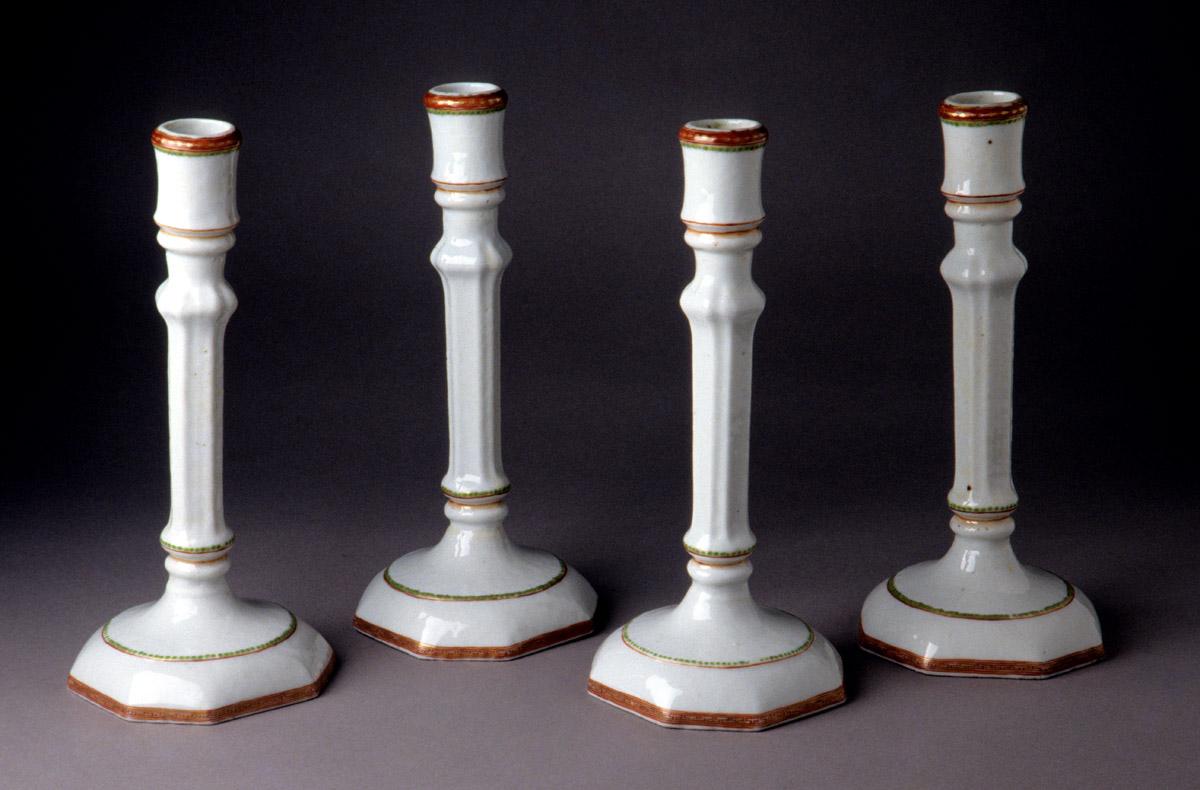 1970.1351.001-.004 Porcelain candlesticks