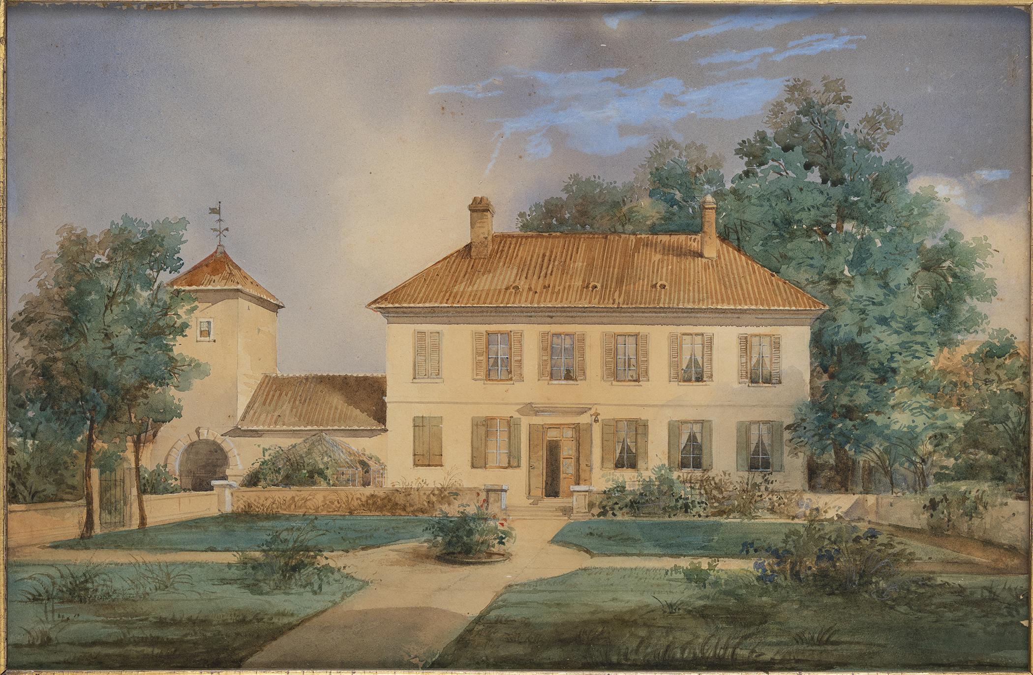 1970.1354 A Drawing, Watercolor drawing, overall 1