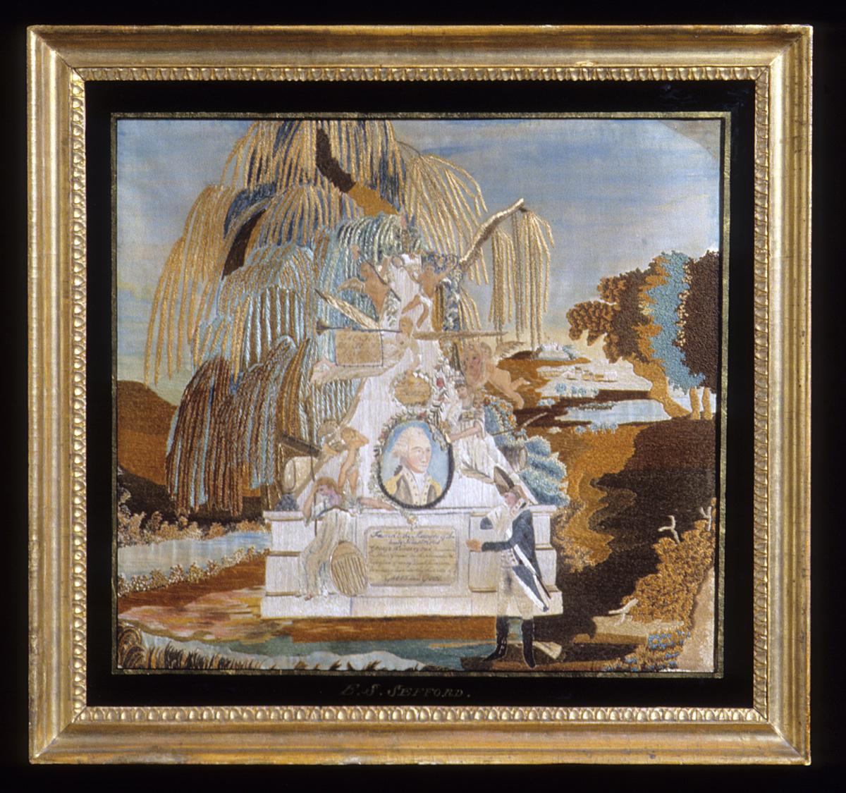 1957.0783 A-C Needlework Picture, Border and Frame