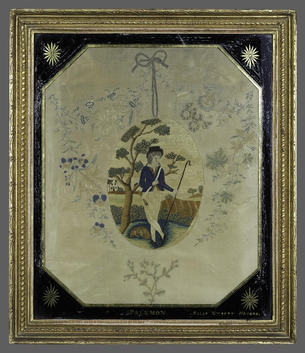 1957.0785 A-C Needlework Picture, Frame and Glass