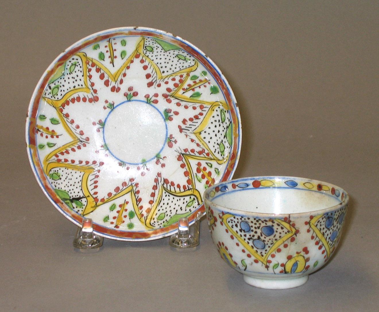 1971.0051 faience teabowl & saucer