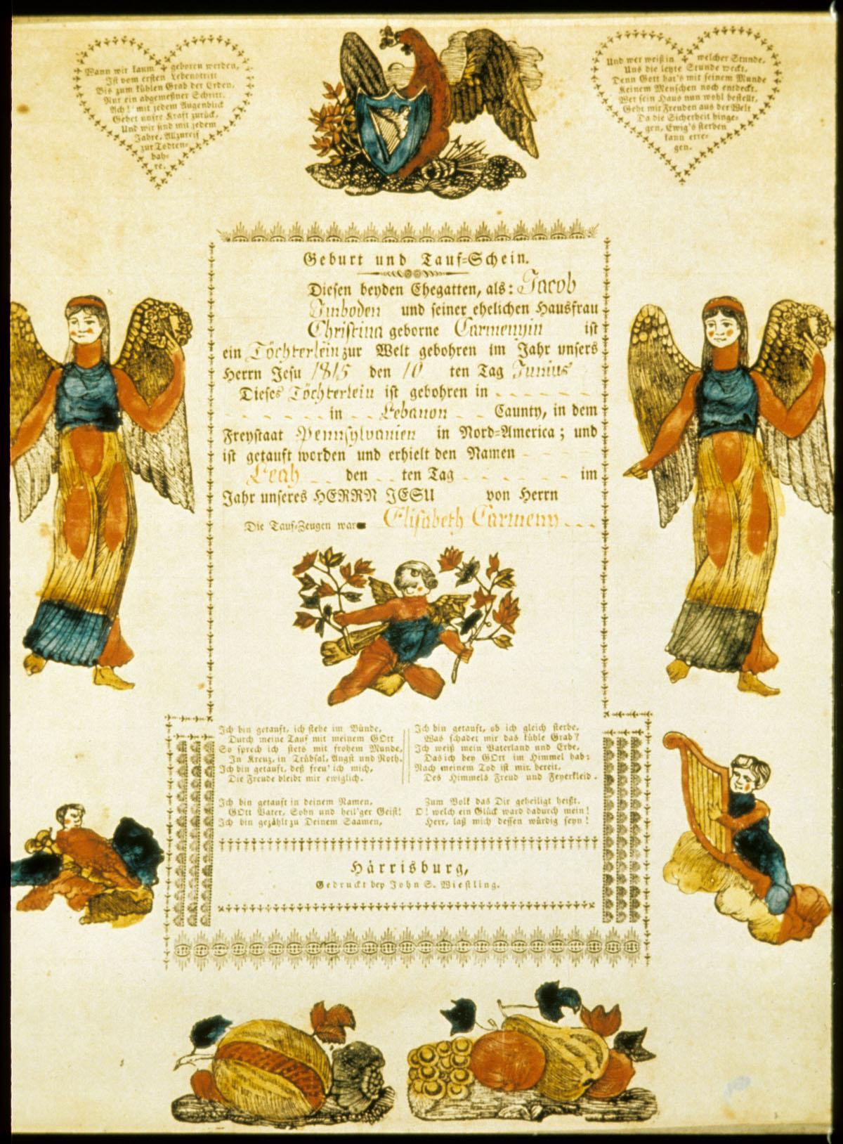1971.0136 Fraktur, view 2