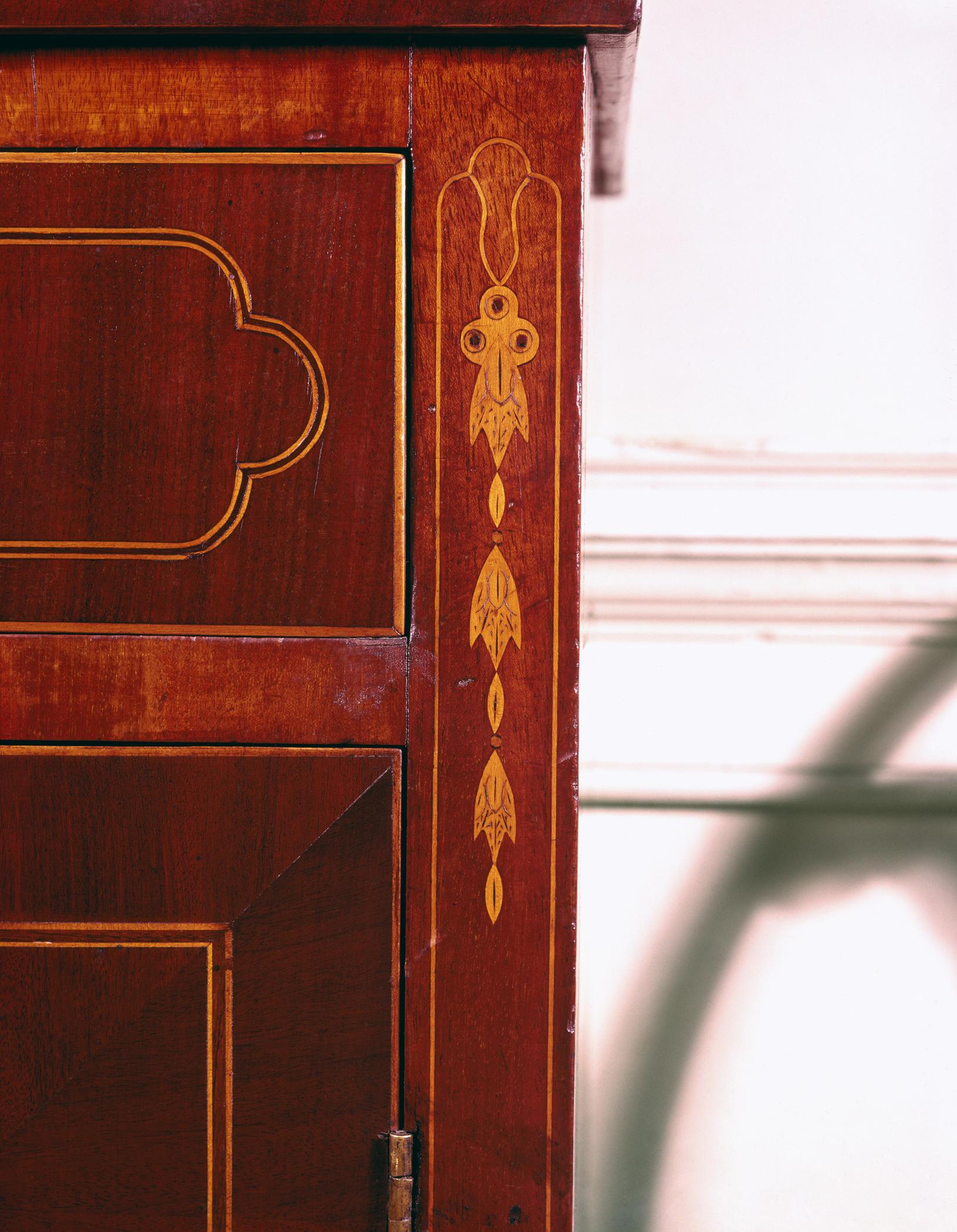 1957.0796 Secretary and bookcase, Gentleman's secretary (detail)