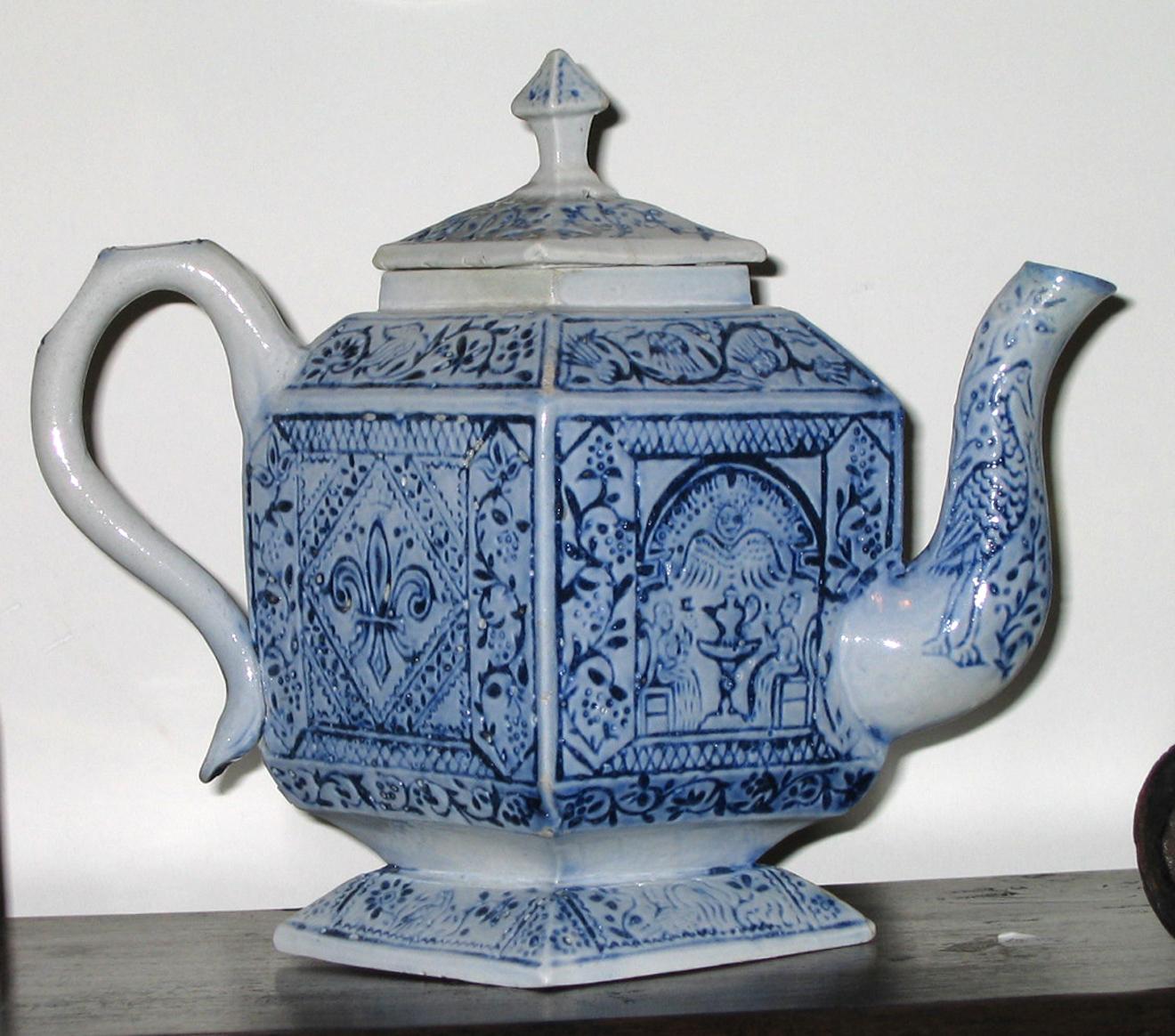 1971.0192 Salt-glazed stoneware teapot (side 2)