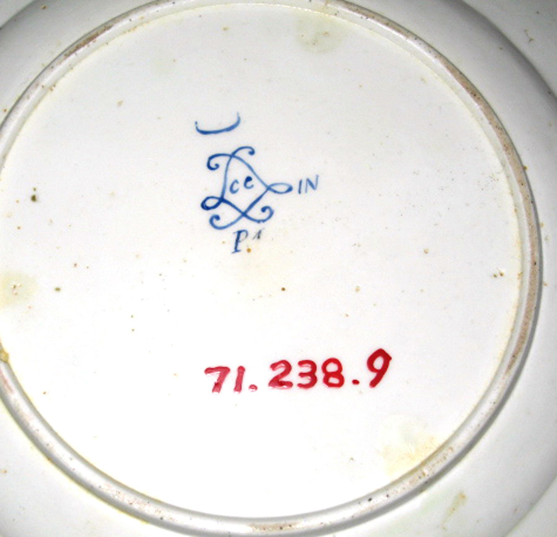 1971.0238.009 Sevres porcelain plate (underside)
