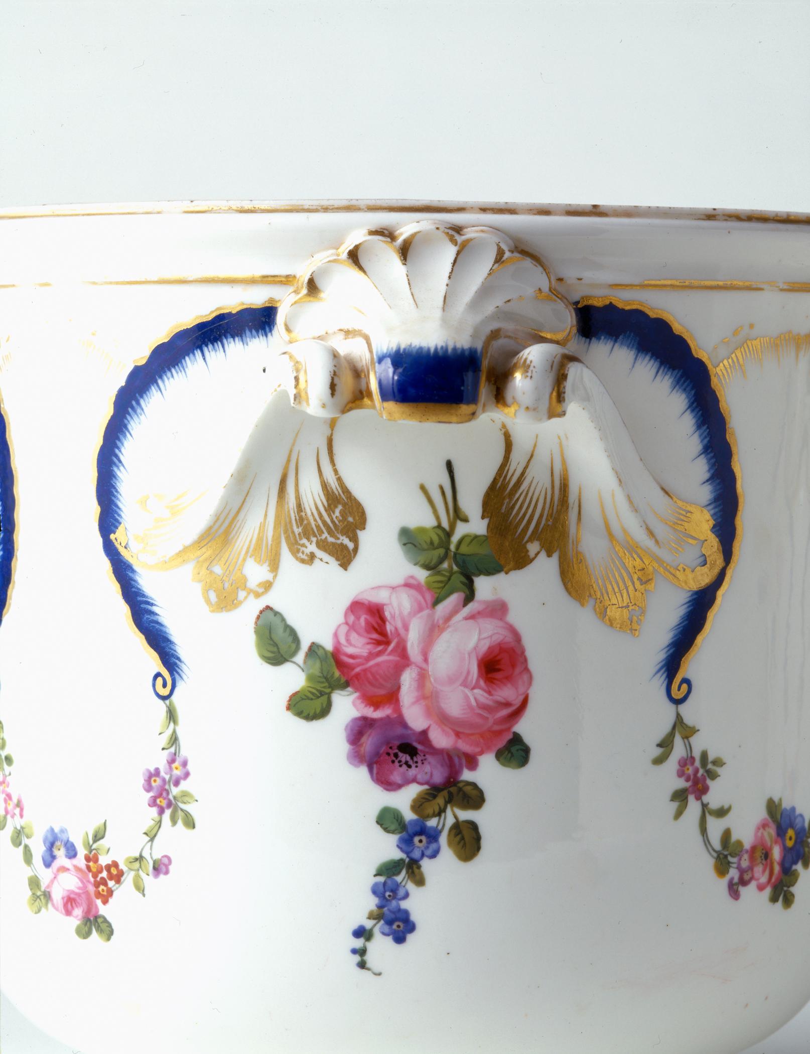 1971.0239 Sevres porcelain jardiniere (Detail, handle)