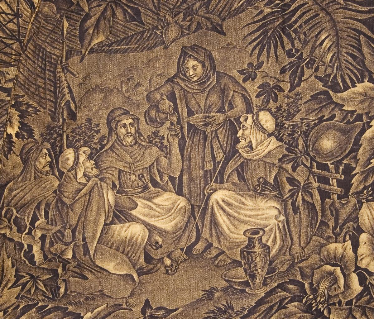 T168 Textile, printed, partial design repeat 1