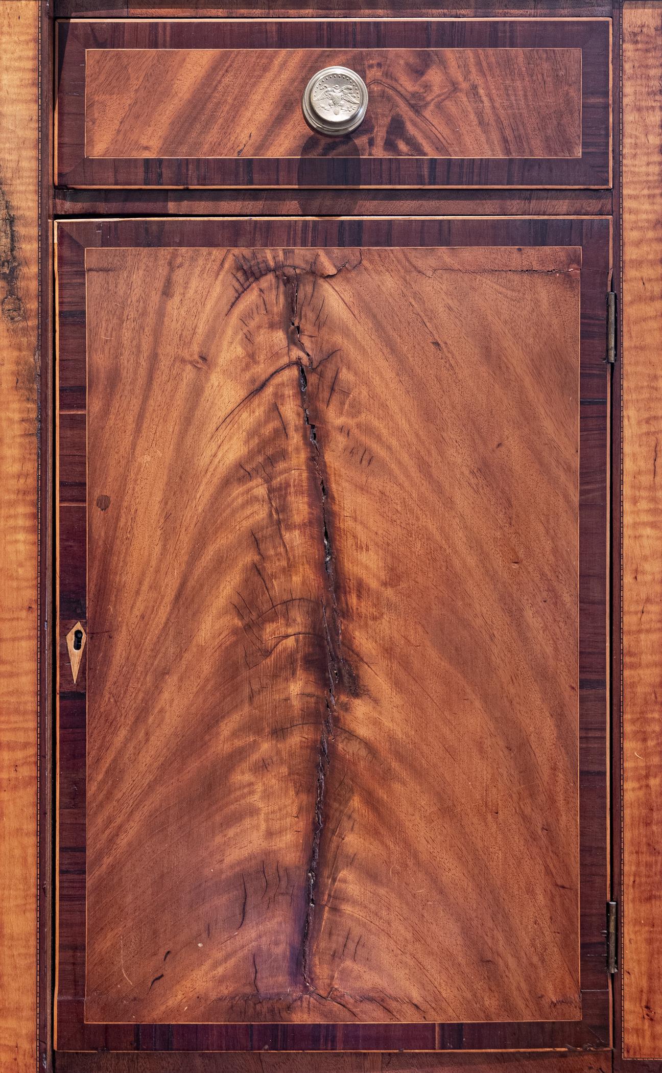 1957.0845 Secretary and bookcase, detail 3