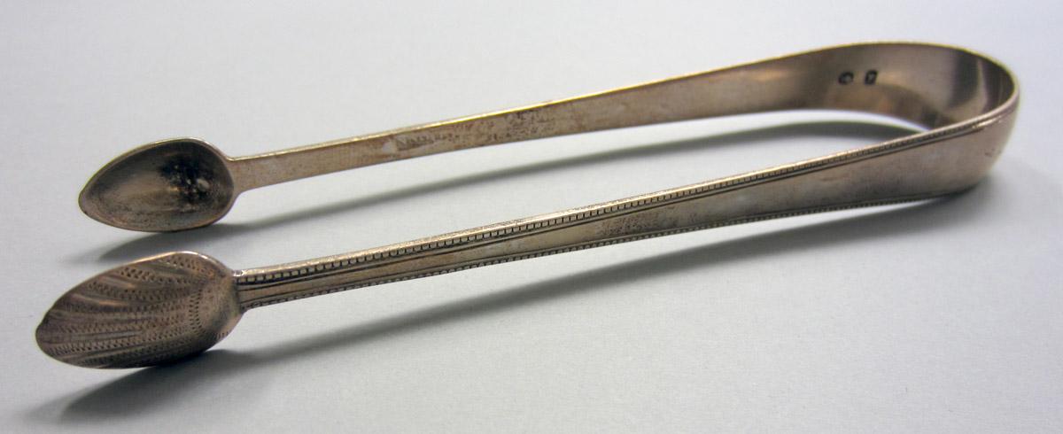 1972.0092 Silver Tongs view 1