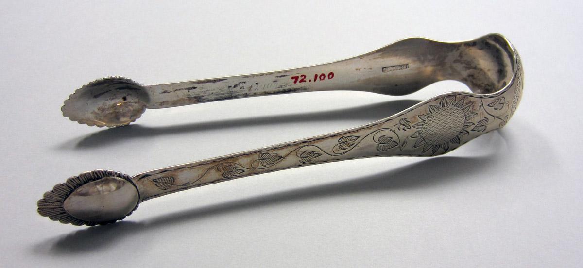 1972.0100 Silver Tongs view 1
