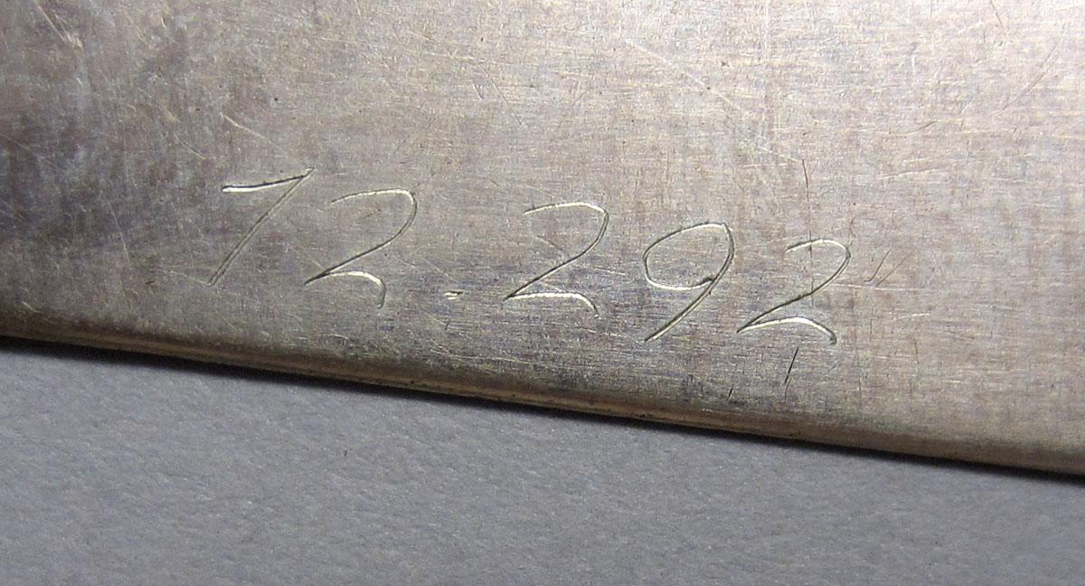 1972.0292 Dessert spoon inscription