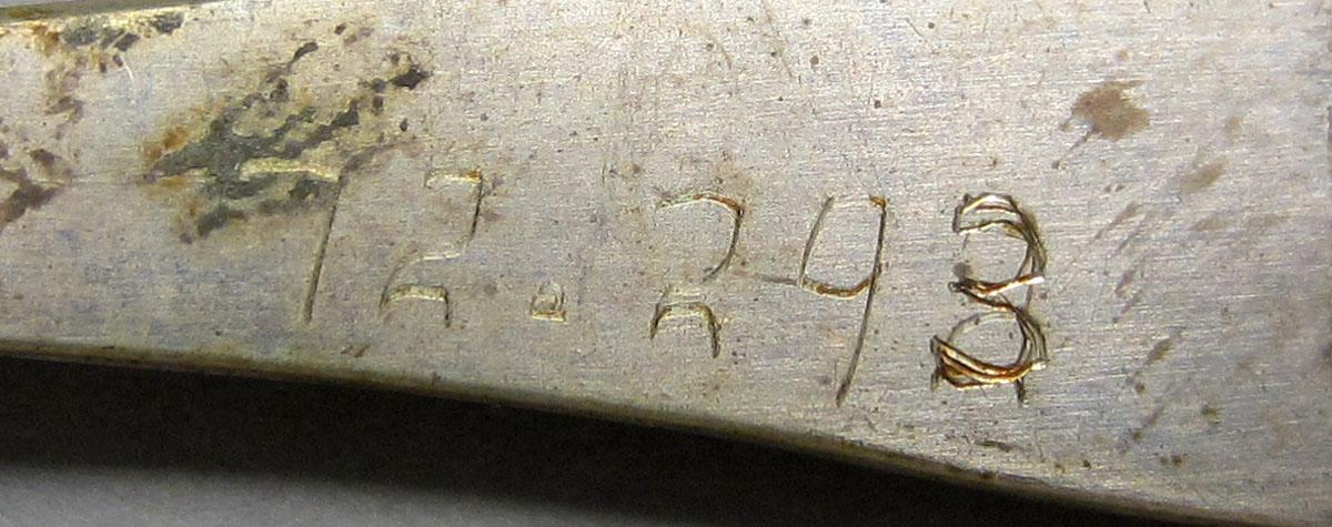 1972.0293 Mustard ladle inscription