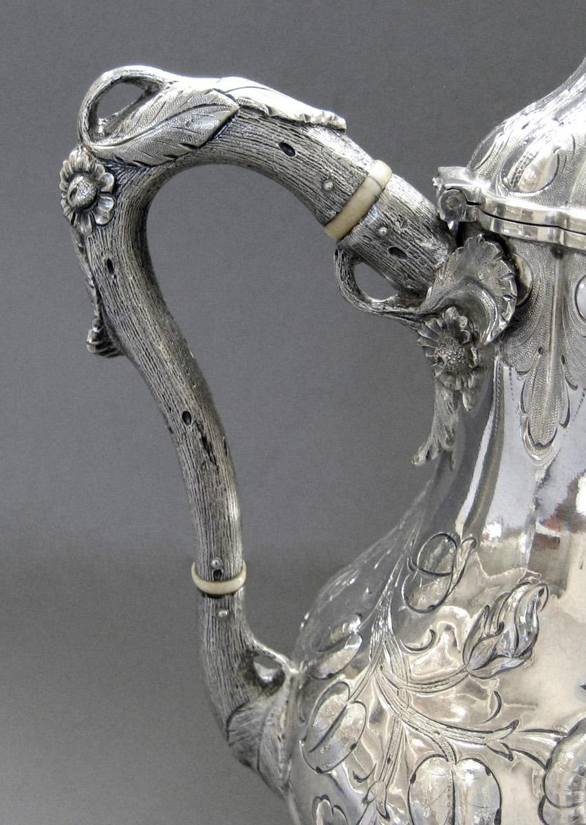 1972.0306.002 Silver Teapot handle detail
