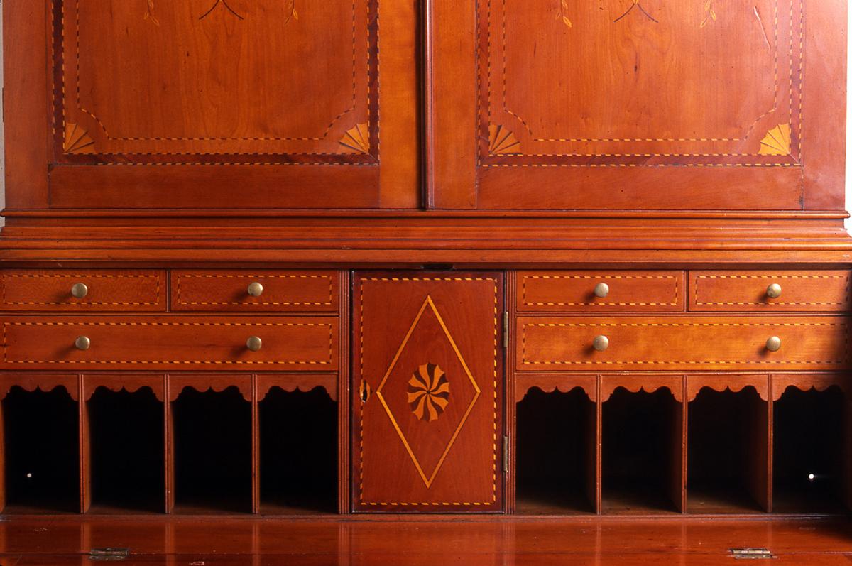 1957.0885 Desk and bookcase (detail 1)