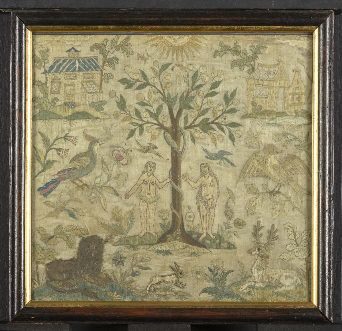 1972.0359 A Needlework picture, B Frame, view 1