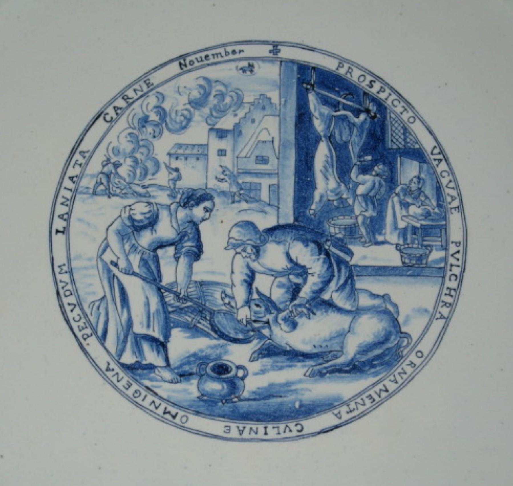 1972.0374 Tin-glazed earthenware plate (detail)