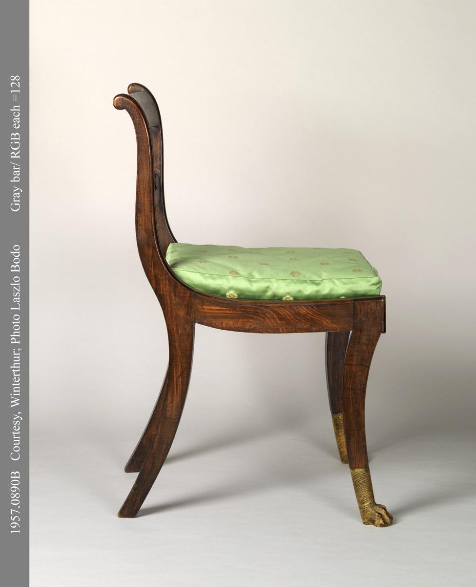 1957.0890 Side chair and 1984.0626 cushion view 2