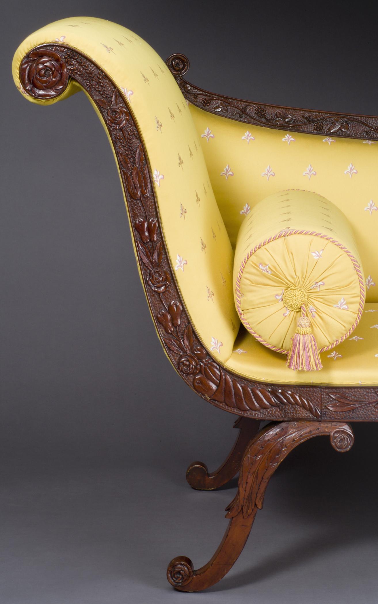 1957.0912 Couch, R2009.5010 A Bolster, detail 1