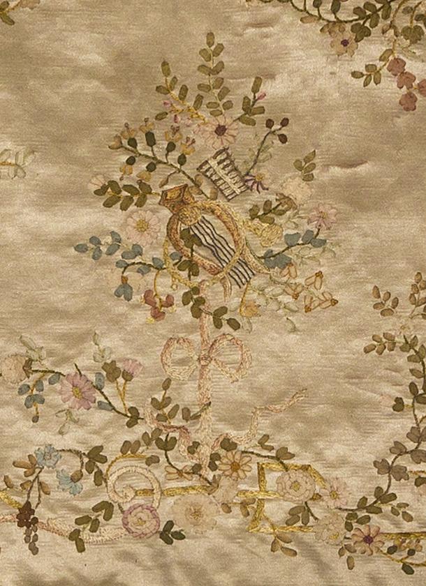 1973.0044 Textile, embroidered, detail 8