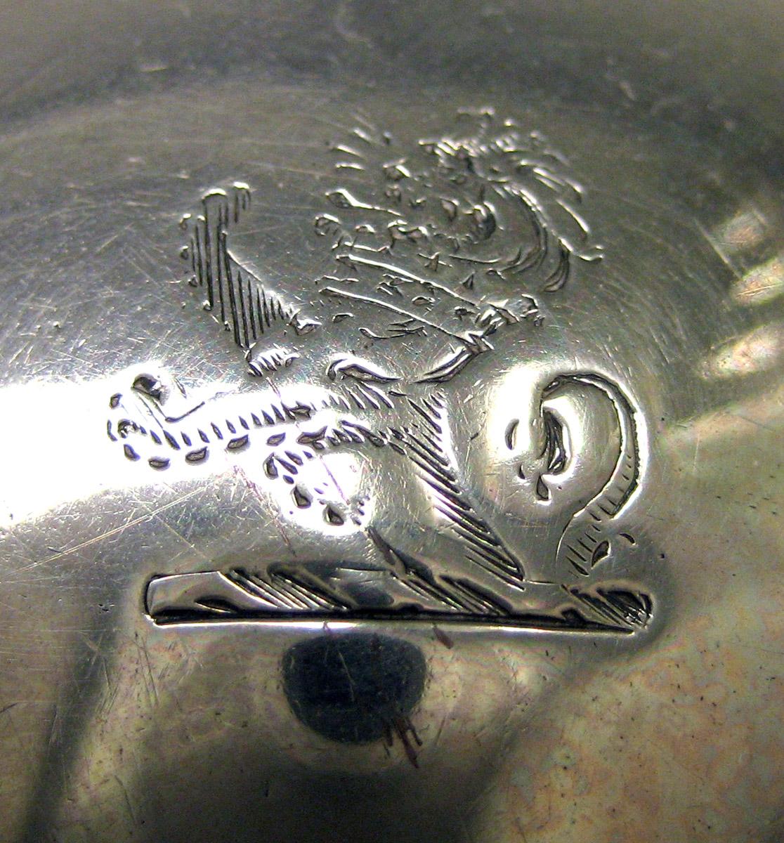 1973.0234 Silver Bottle Coaster engraving