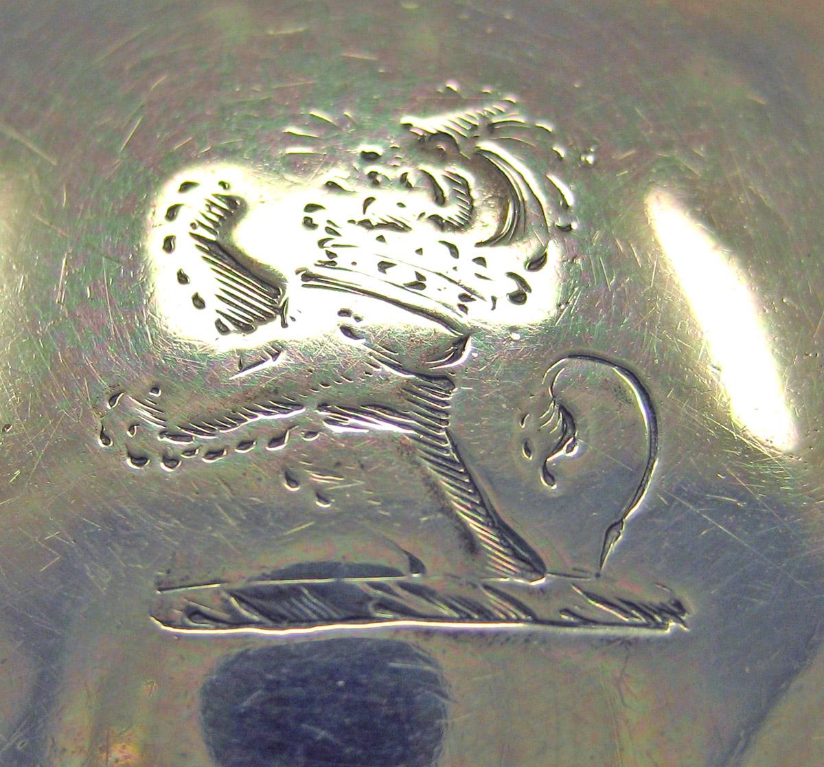 1973.0235 Silver Bottle Coaster engraving