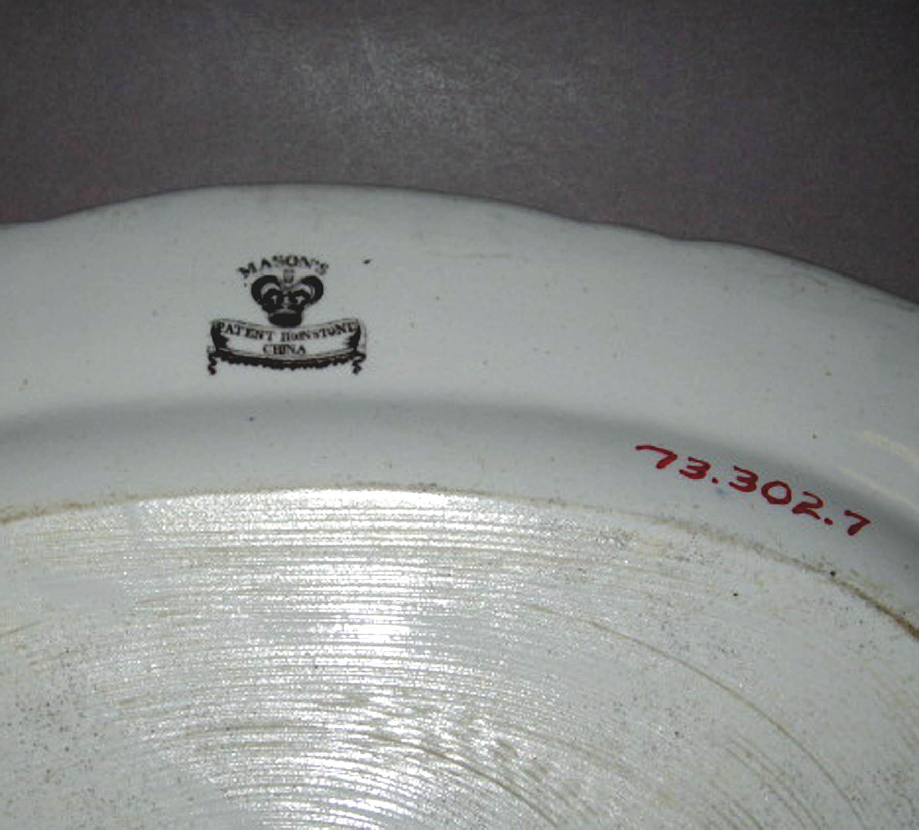 1973.0302.007 Mason's ironstone platter (underside)