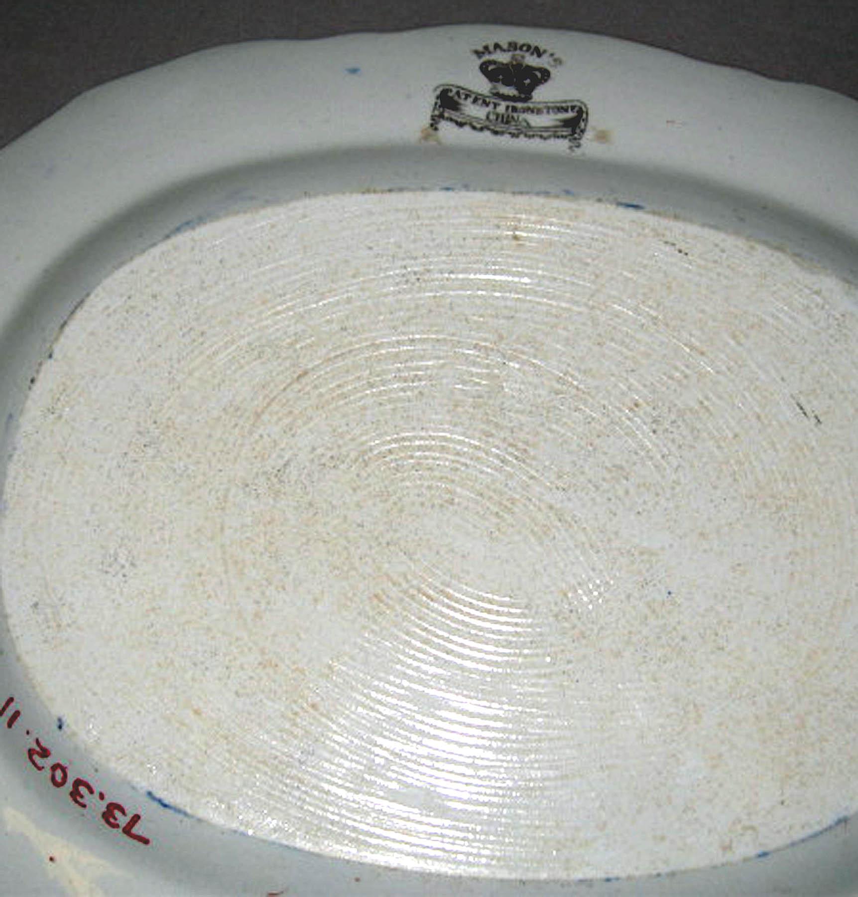 1973.0302.011 Mason's ironstone dish (underside)
