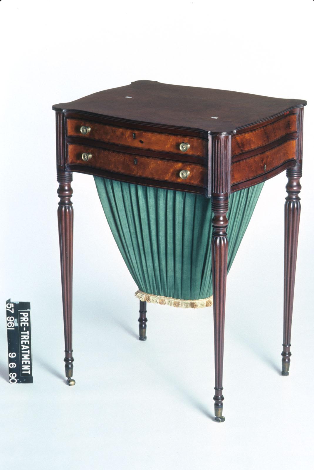 1957.0961 Table, Work table,  before conservation treatment