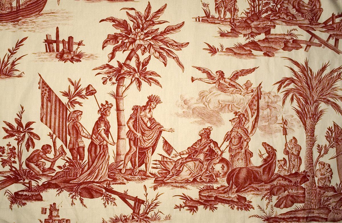 1973.0506.001 A Bed Hanging, Curtain, Pattern Detail