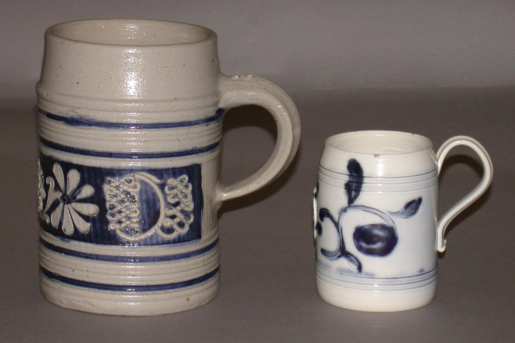 1974.0036, 1977.0098 Salt-glazed stoneware mugs (side 2)