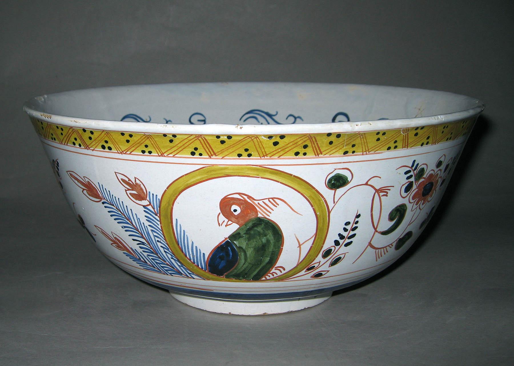 1974.0037 Tin-glazed earthenware punch bowl