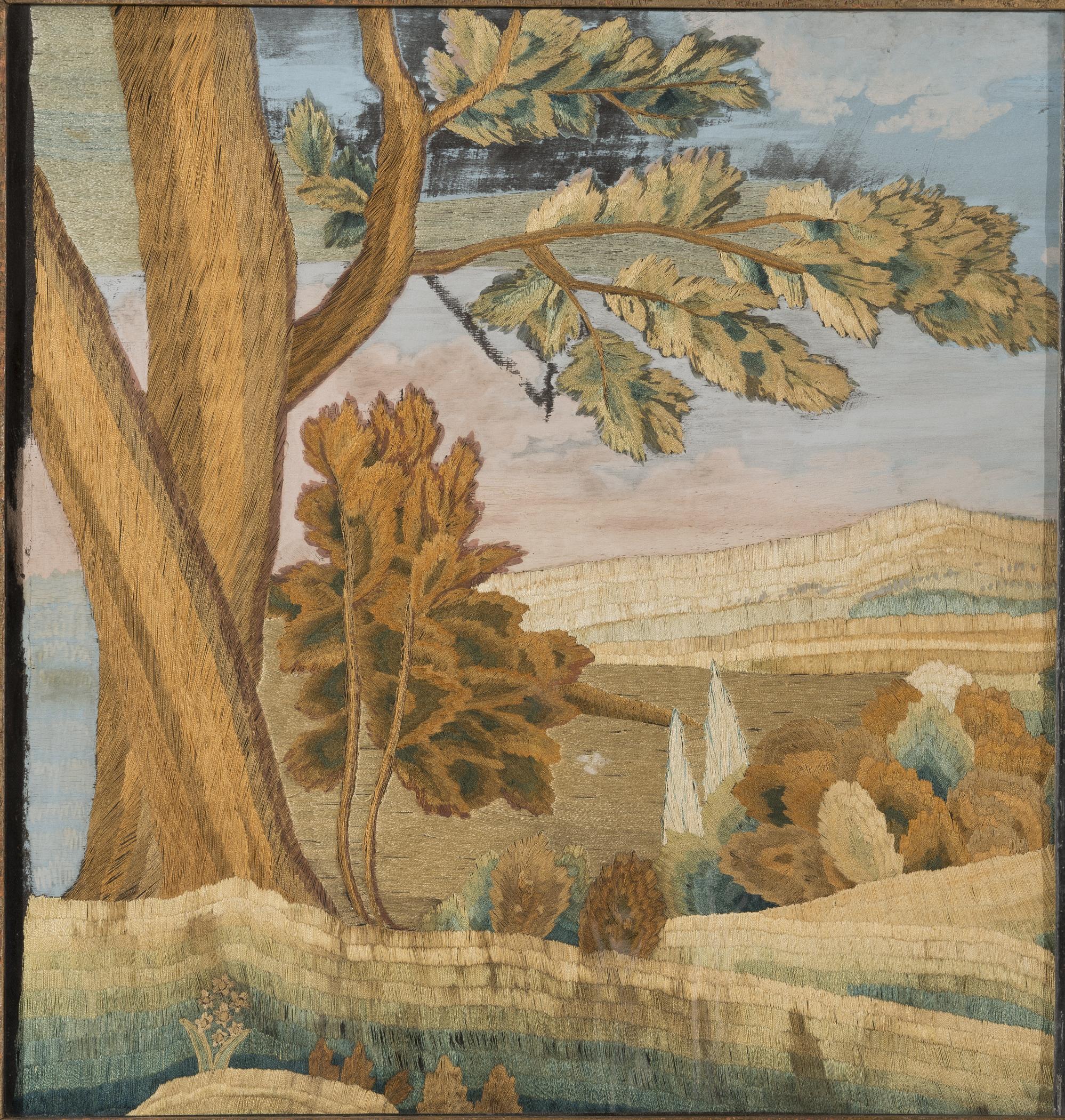 1957.1030 A Needlework picture, detail 1