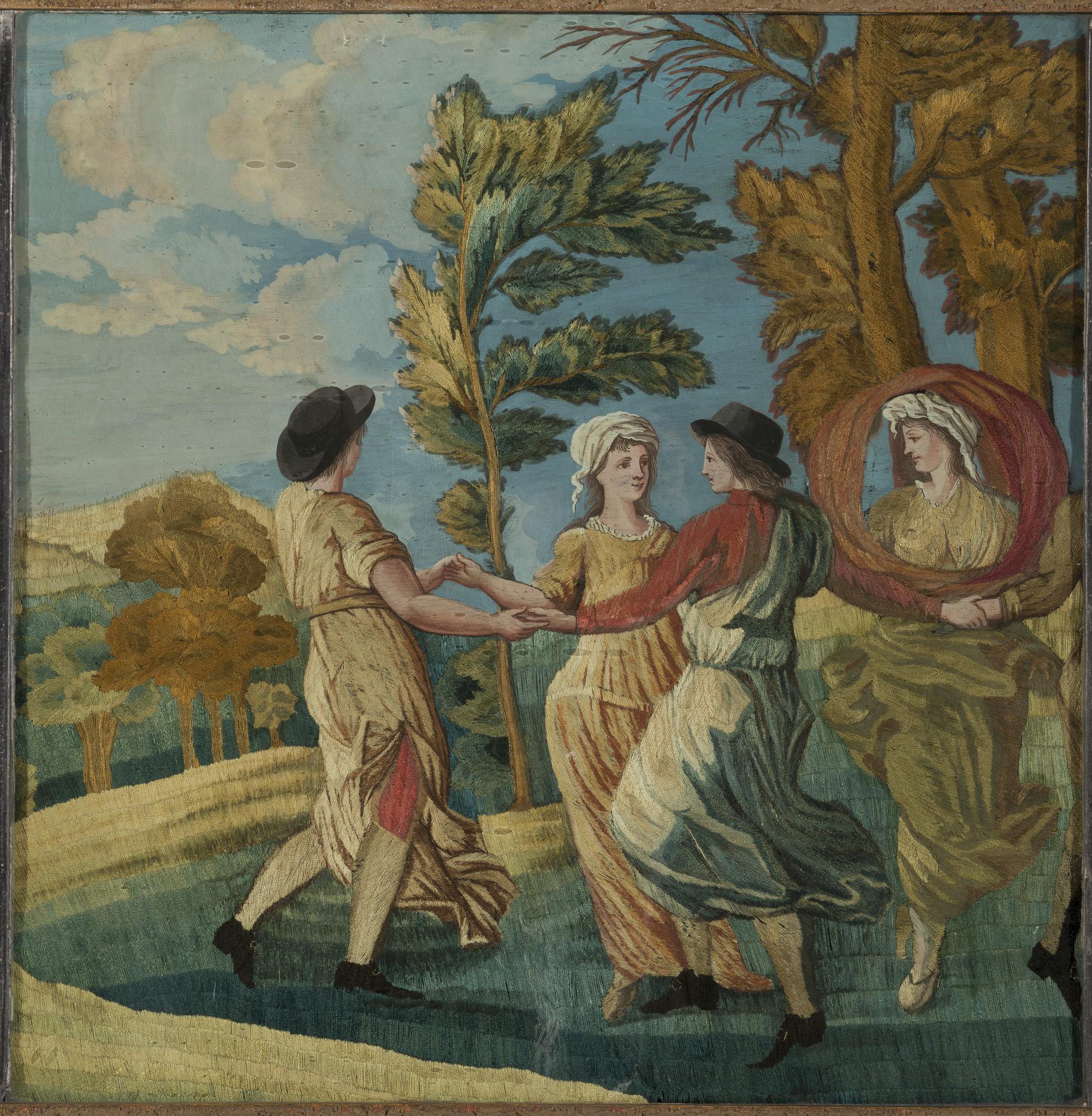1957.1030 A Needlework picture, detail 2
