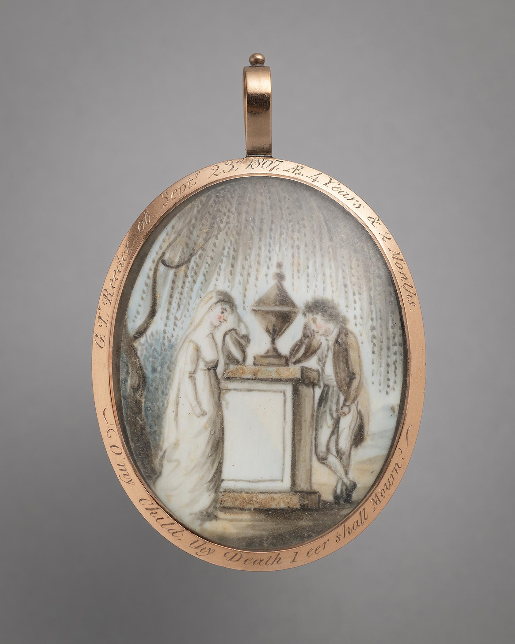 1974.0166 Pendant, Mourning pendant, overall