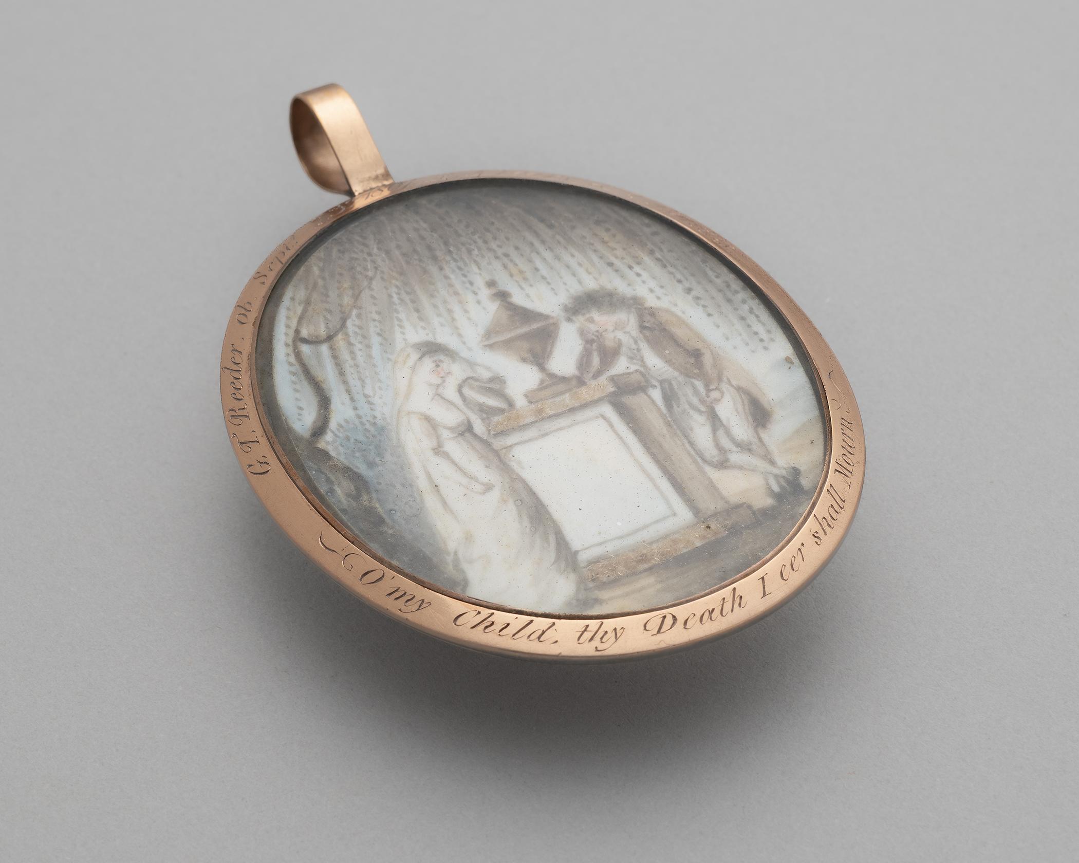 1974.0166 Pendant, Mourning pendant, overall 2