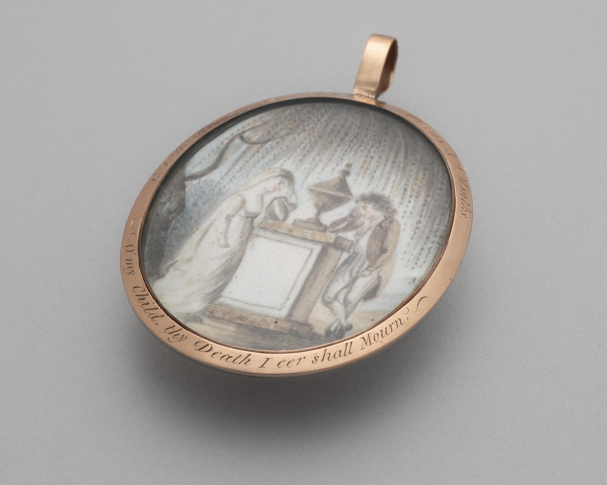 1974.0166 Pendant, Mourning pendant, overall 3