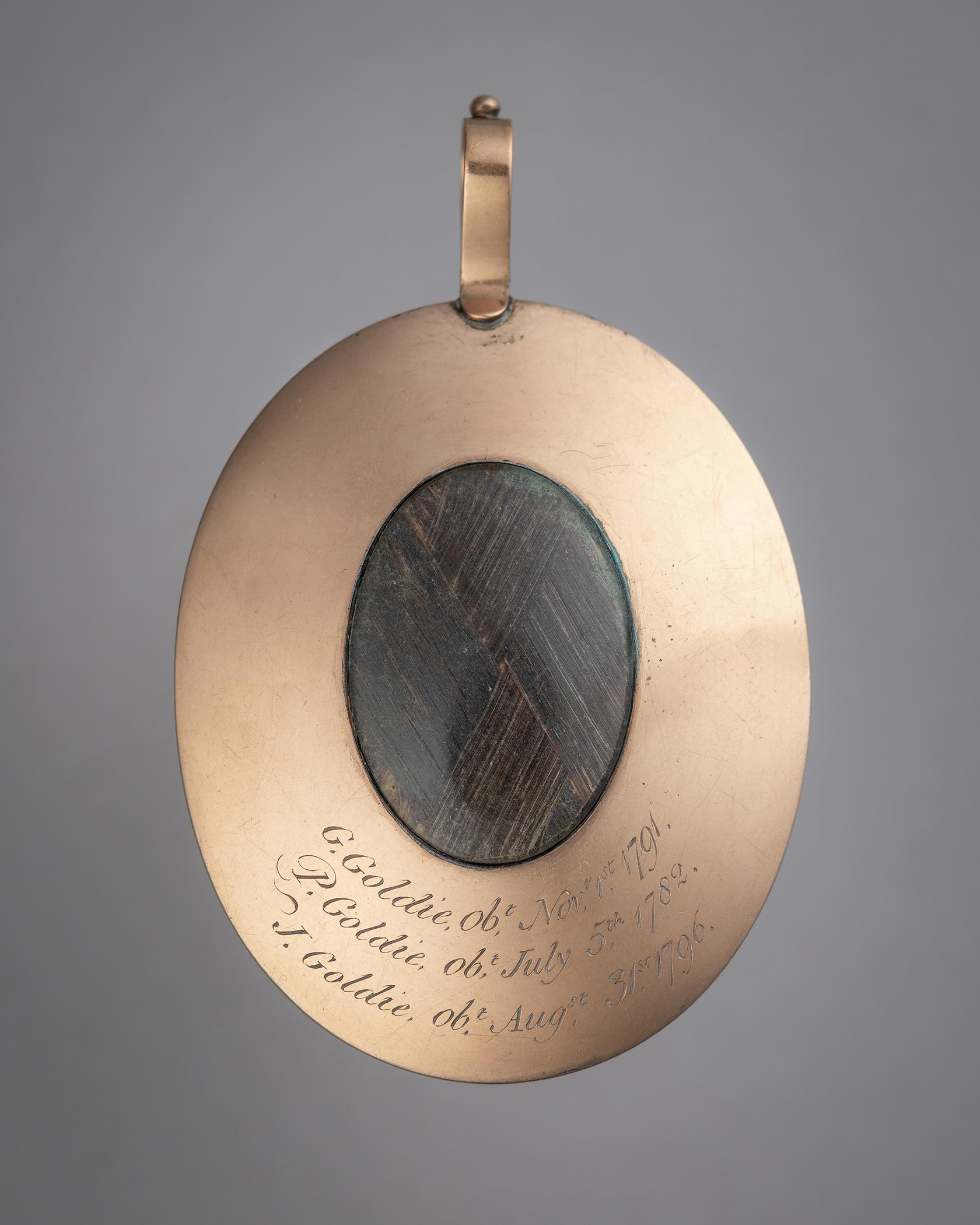 1974.0166 Pendant, Mourning pendant, back