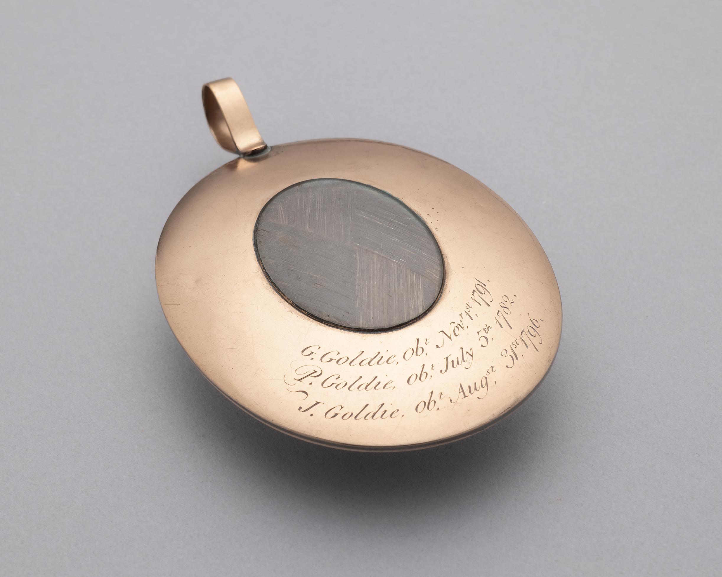 1974.0166 Pendant, Mourning pendant, back 2