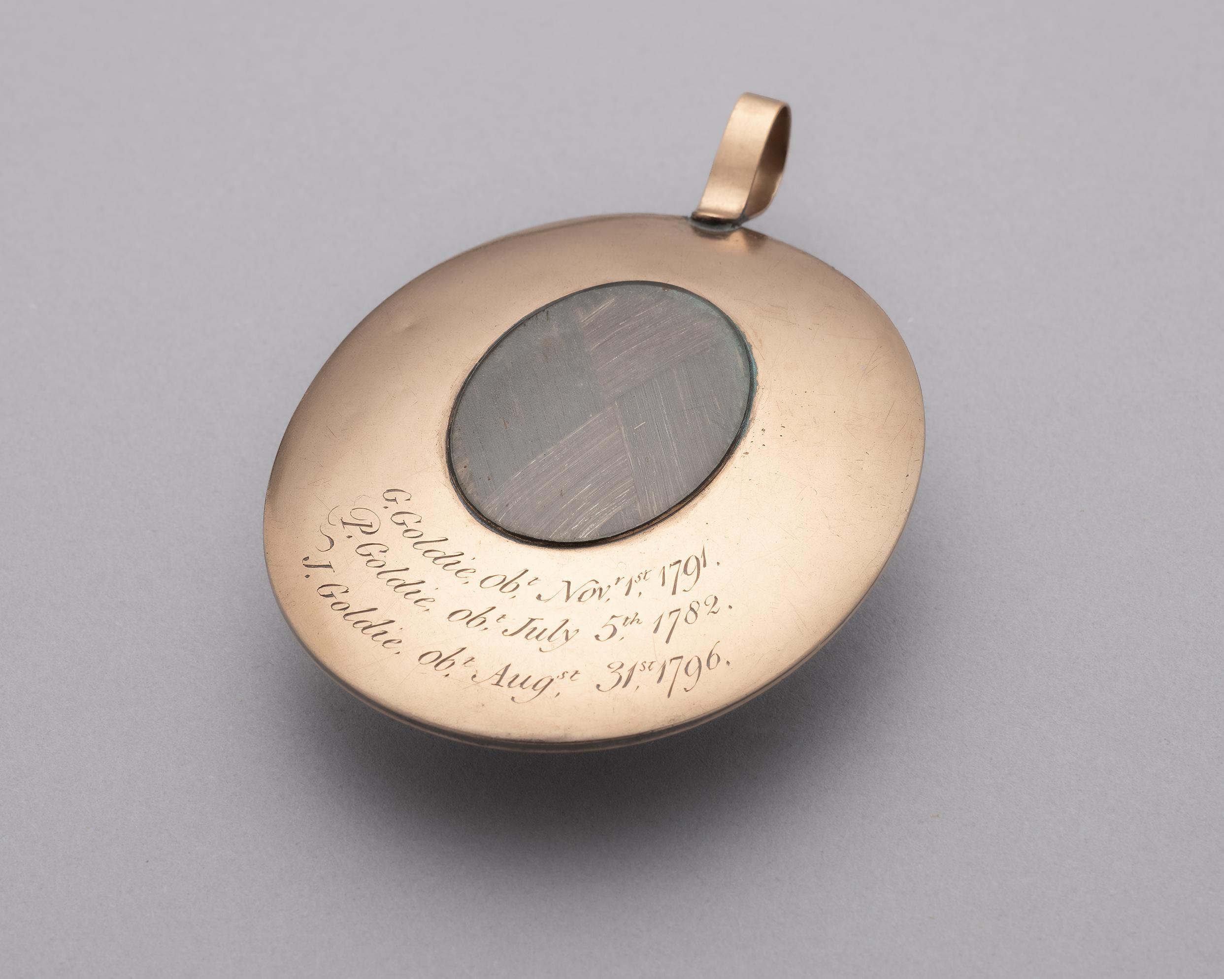 1974.0166 Pendant, Mourning pendant, back 23