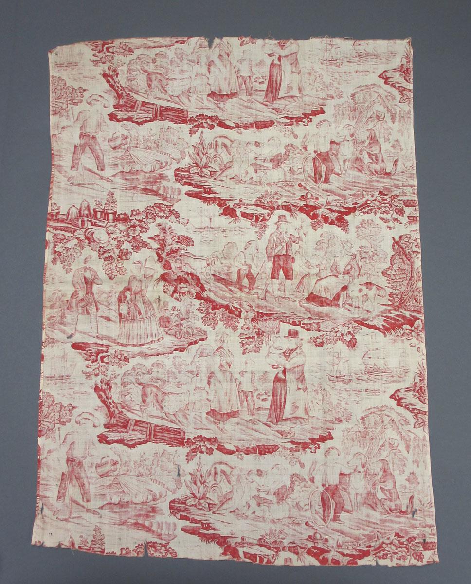 1952.0306.001 Textile, printed reverse