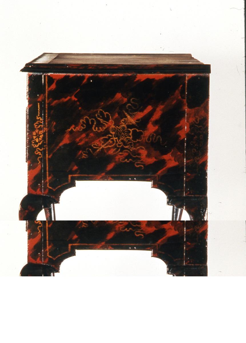 1957.1084 Chest of drawers, High chest (left side, detail))