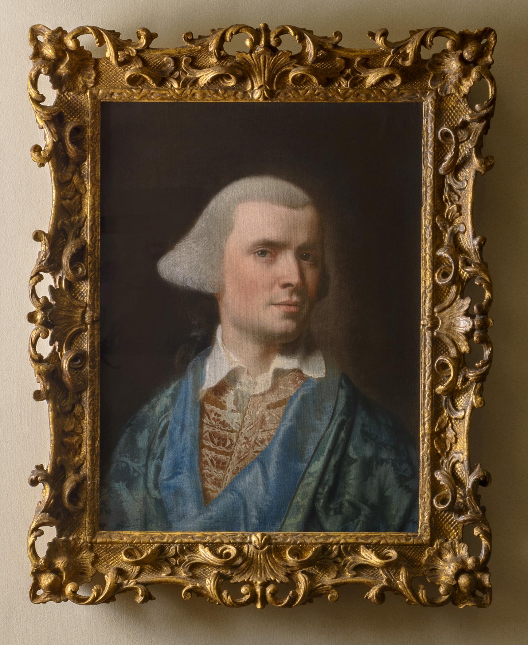 1957.1127 A Pastel, B Frame, view 2, raking light