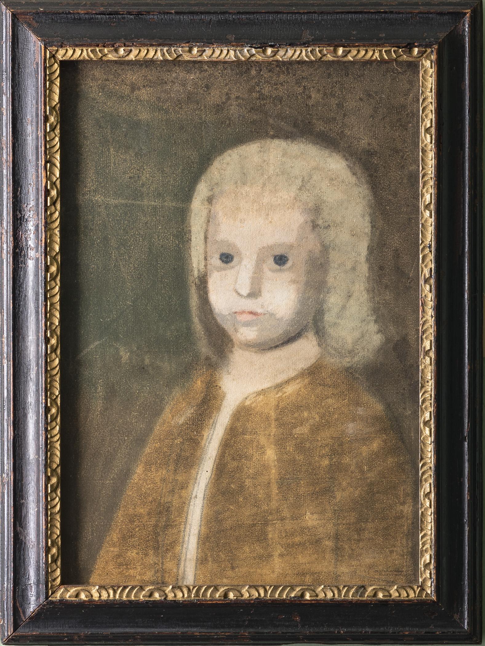1957.1129 A Pastel, B Frame, view 2, raking light