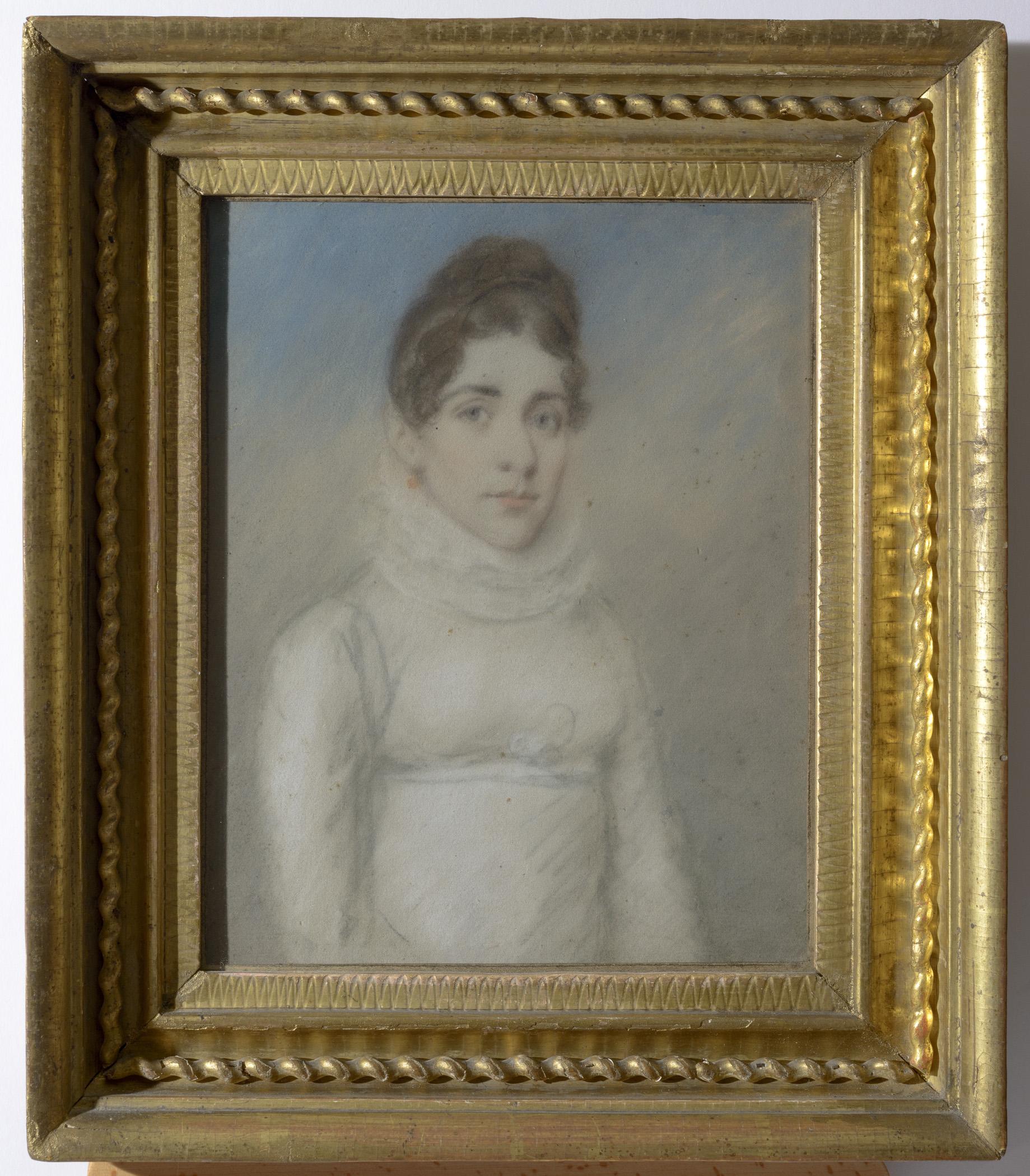 1957.1135 A Pastel, B Frame, view 2, raking light
