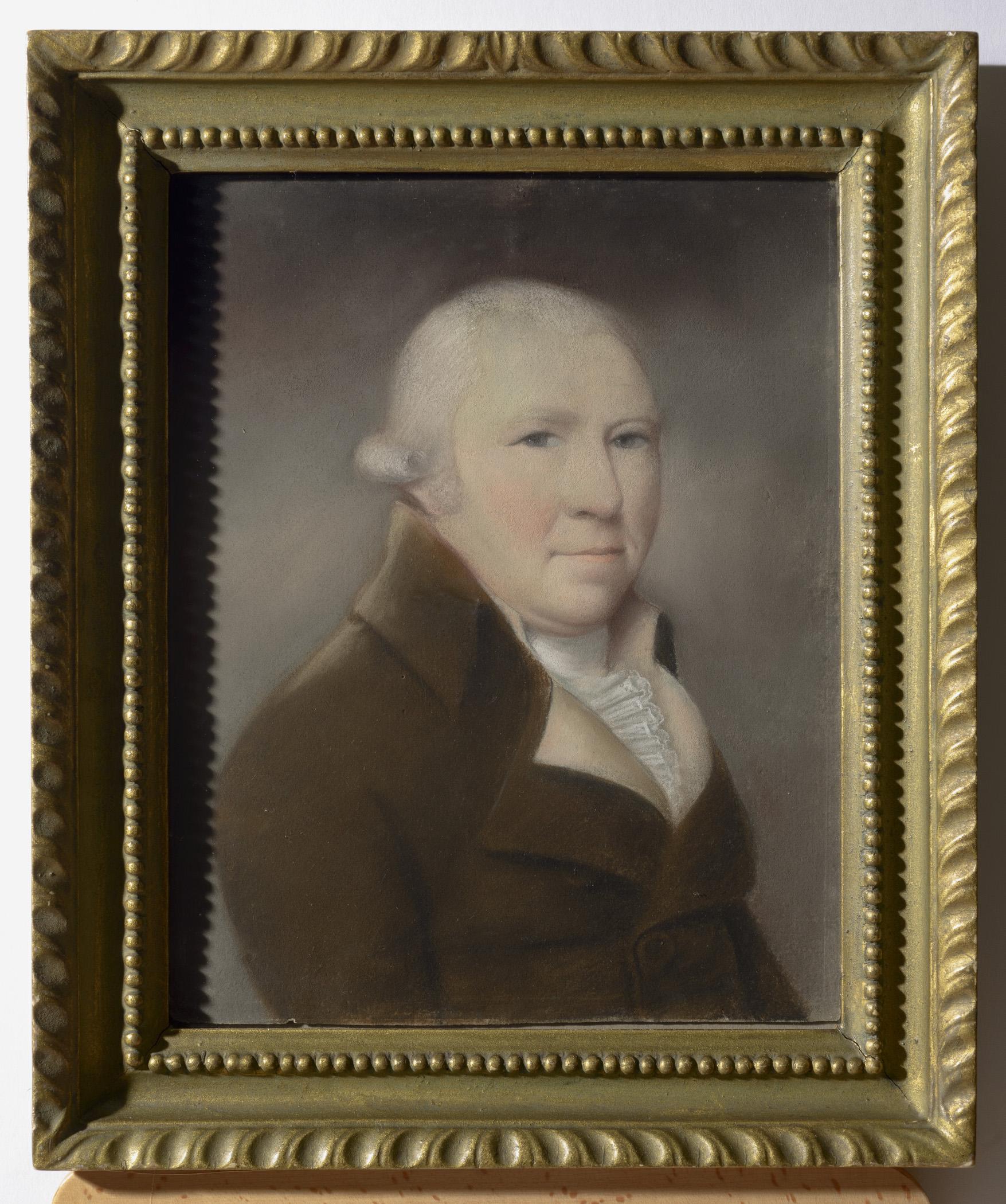 1957.1137 Pastel, 1965.2381 Frame, view 2, raking light