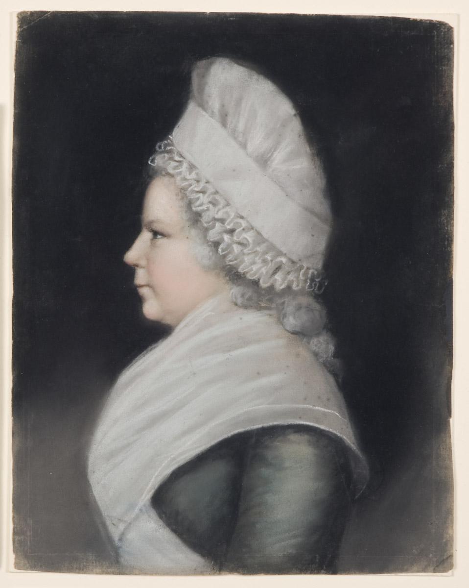 1957.1138 Pastel, view 3, after conservation treatment